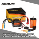 COMBO KIT MOTOR ESC BRUSHLESS SENSORLESS WATERPROOF AUTOMODELO 1/10 MOTOR BL3650 4300KV 9T ESC 60A PARA LIPO 2 E 3S GOOLRC RM7718  